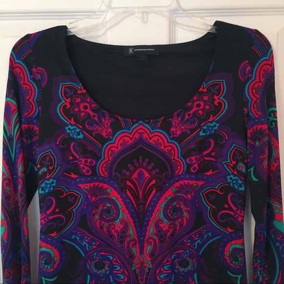 Multicolor Long-Sleeved Dress - Picture 2 of 4